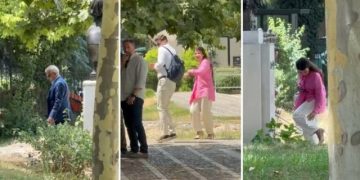 “O hajdut me syze”/ Protestuesit ‘presin’ me vezë Vangjel Dulen te dera e Parlamentit